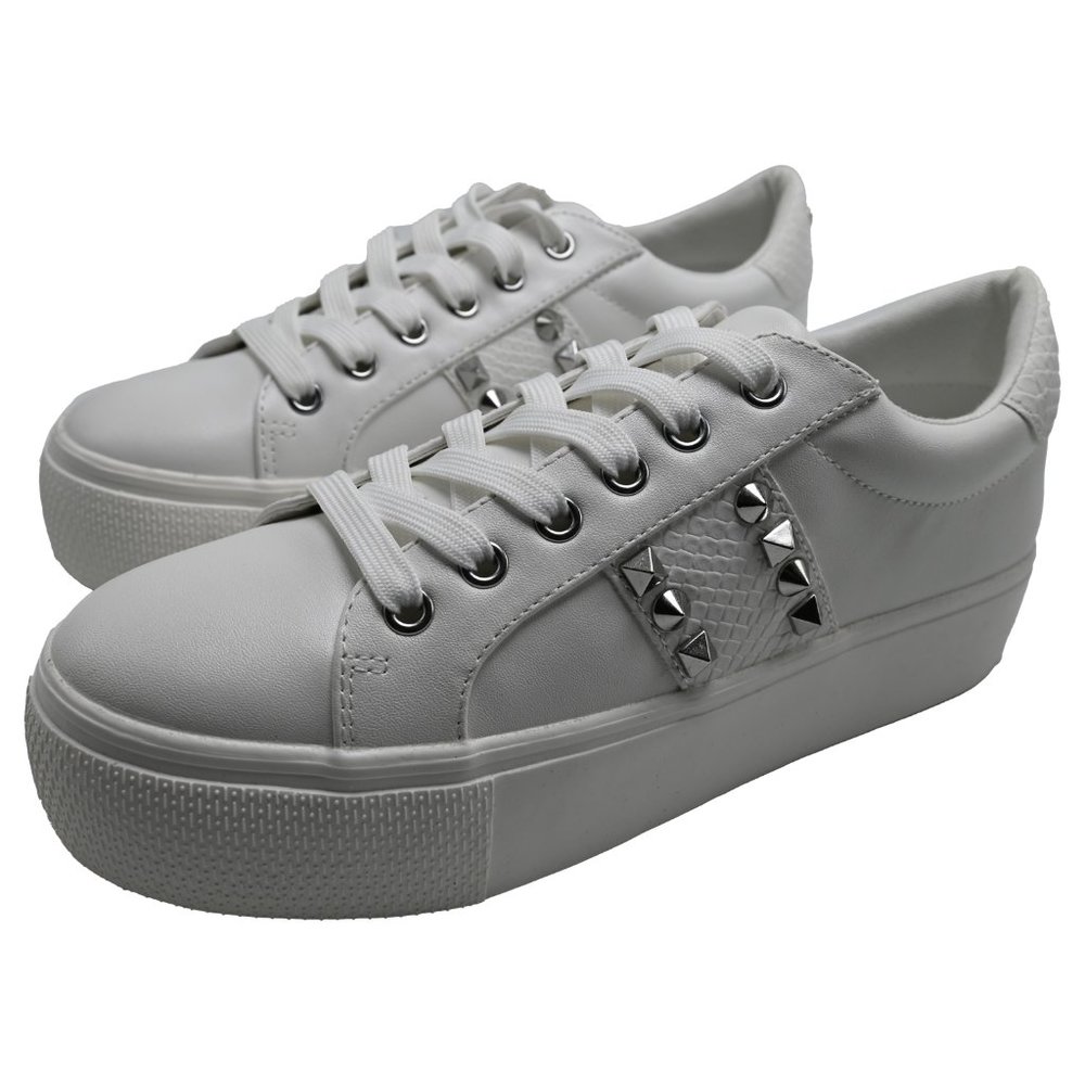 Steve Madden ESCALA Flatform Studded Snake Sneaker